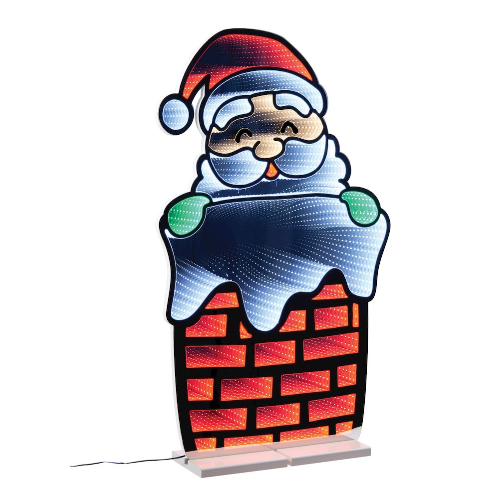 Santa in Chimney Ekkolight 35"H. Picture 1