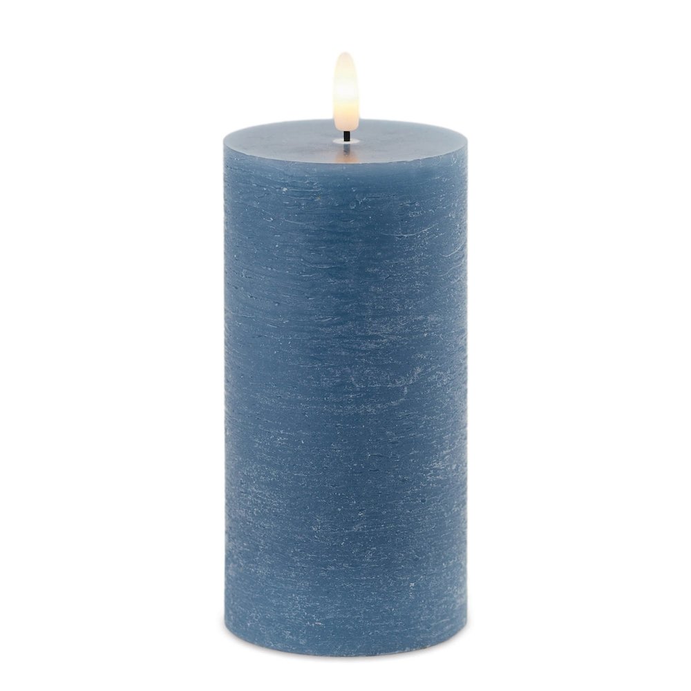 FIA Wick Blue Pillar Candle (Set of 2). Picture 1