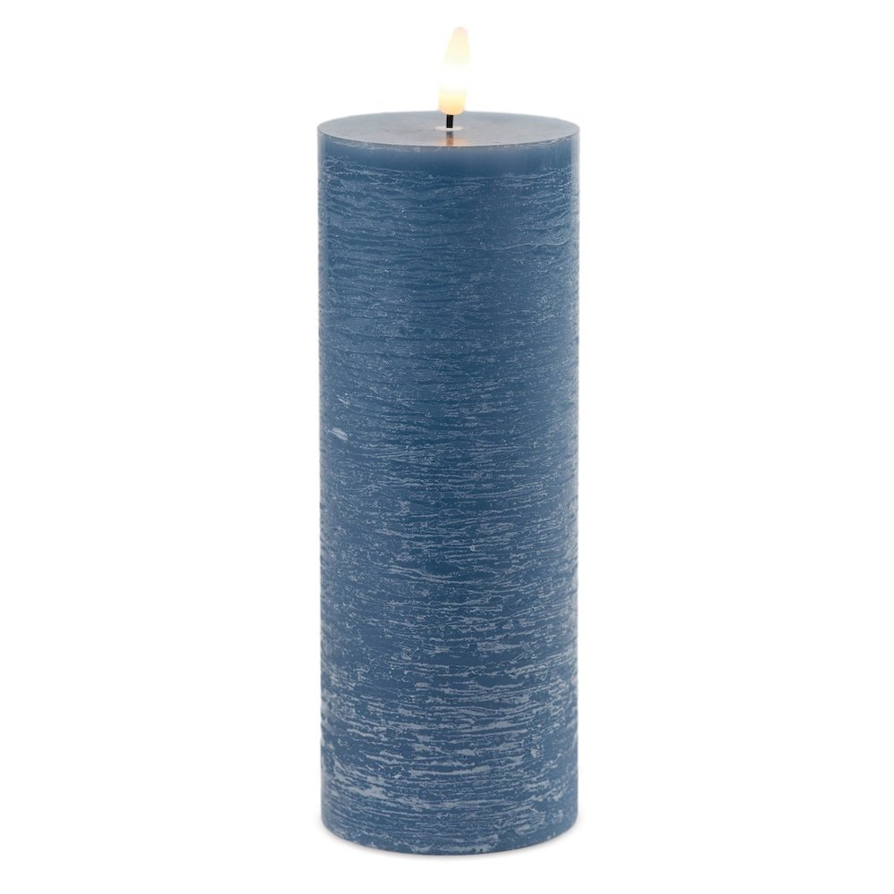 FIA Wick Blue Pillar Candle (Set of 2). Picture 1