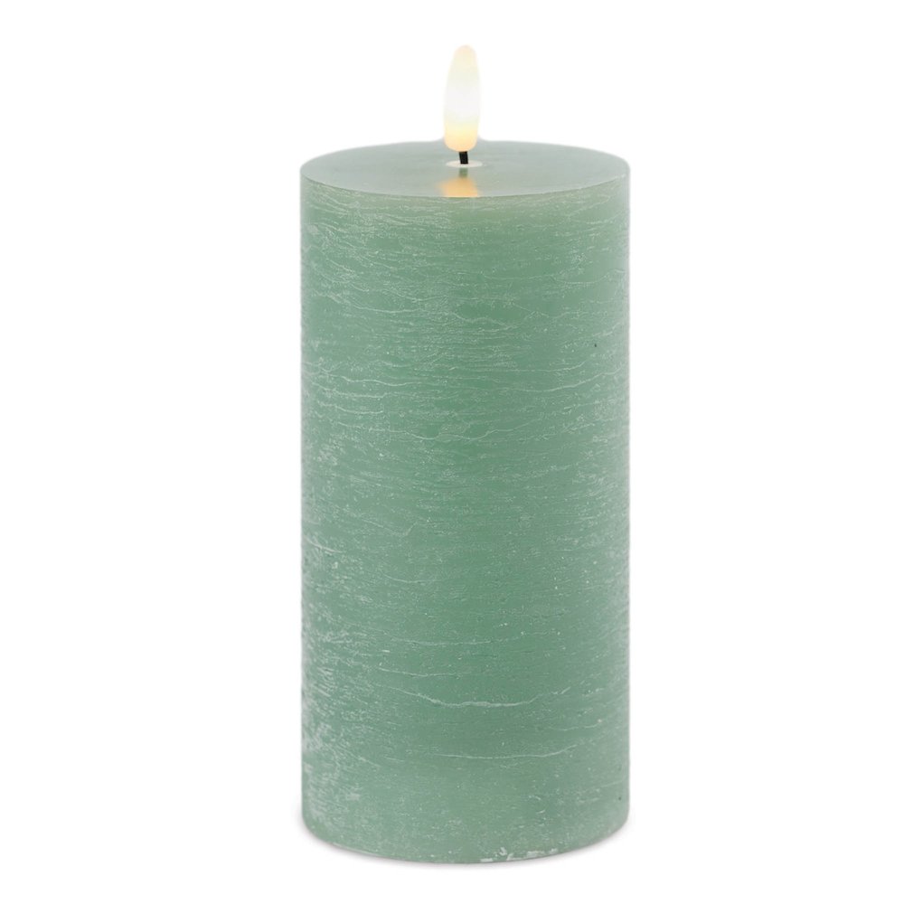 FIA Wick Green Pillar Candle (Set of 2). Picture 1