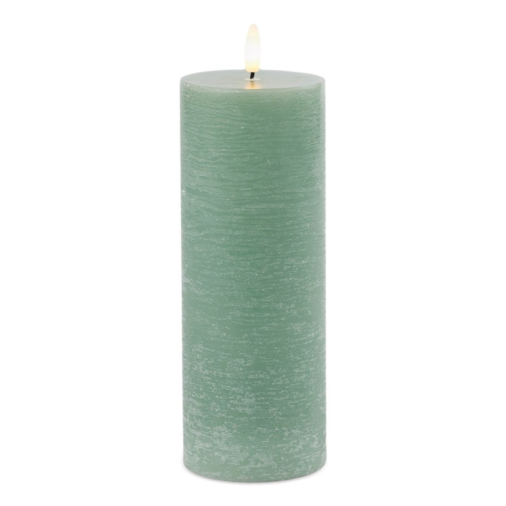 FIA Wick Green Pillar Candle (Set of 2). Picture 1