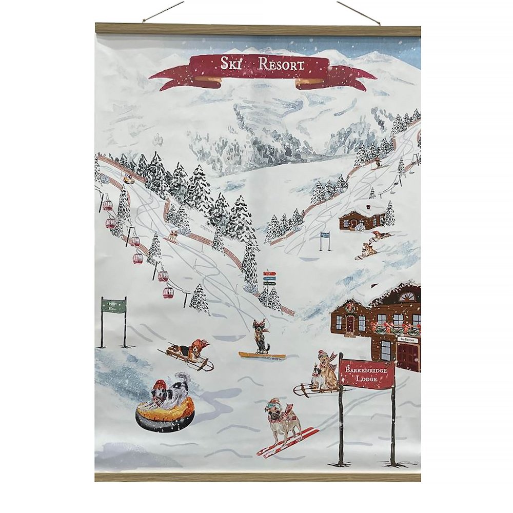 Winter Dogs Ski Resort Banner 48"H. Picture 1