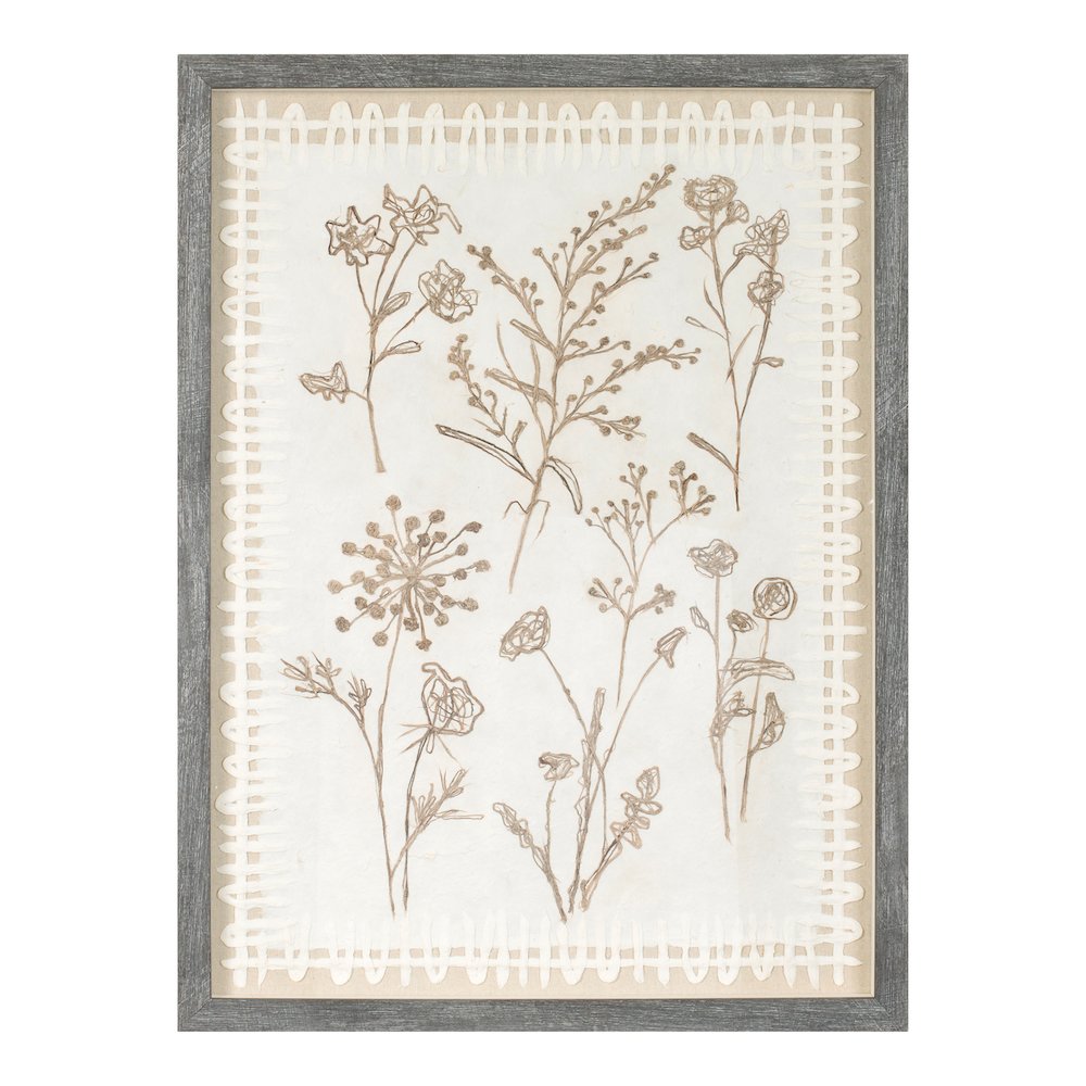 Framed Floral Wall Art Under Glass  (Set of 2). Picture 2