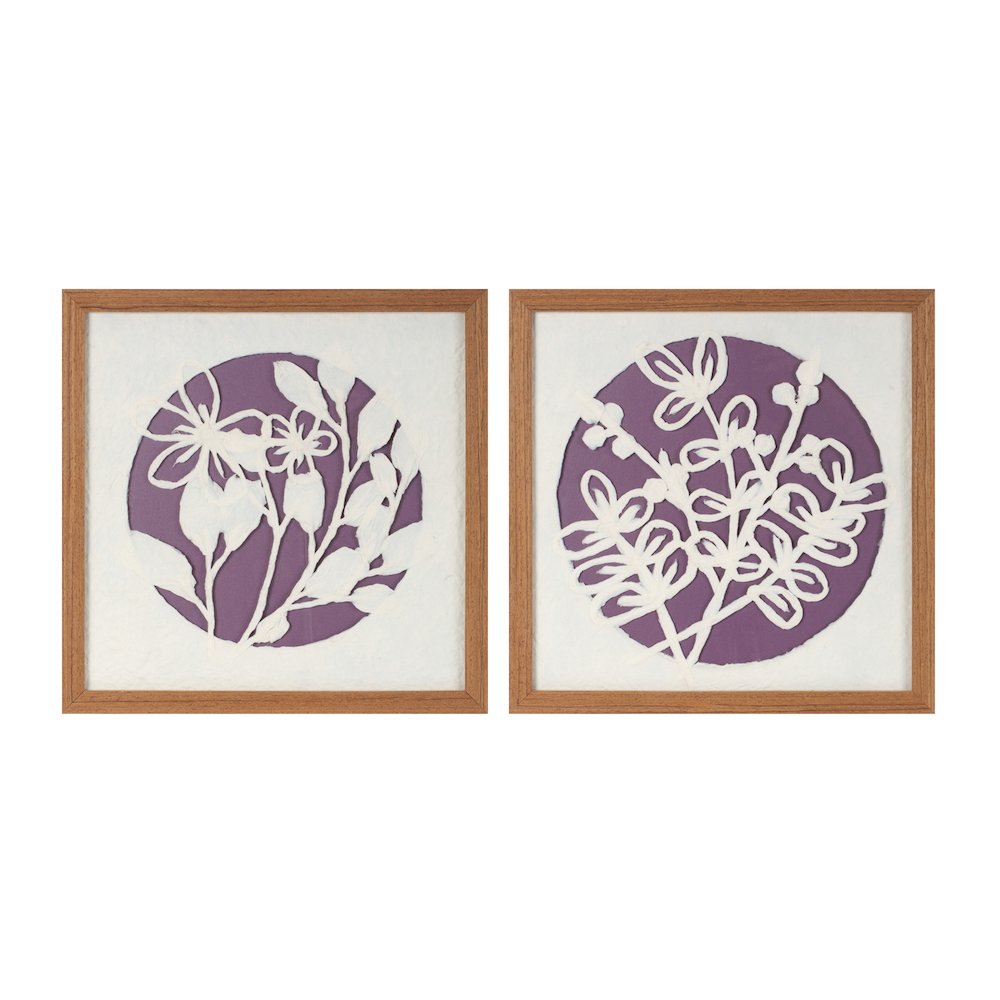 Framed Floral Wall Art Under Glass (Set of 2). Picture 1