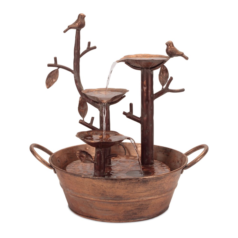 Cascading Iron Bird Branch Fountain 18.5"H. Picture 1