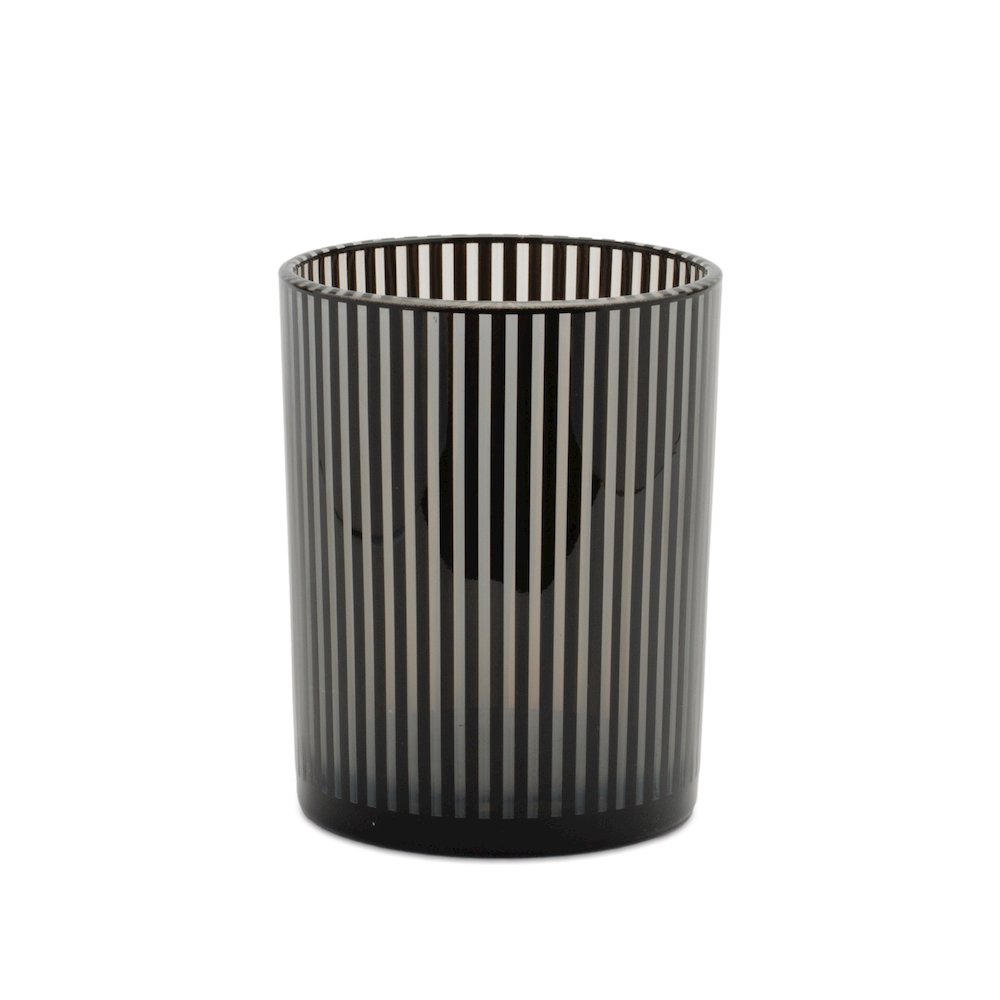 Srtiped Glass Candle Holder (Set of 2). Picture 3