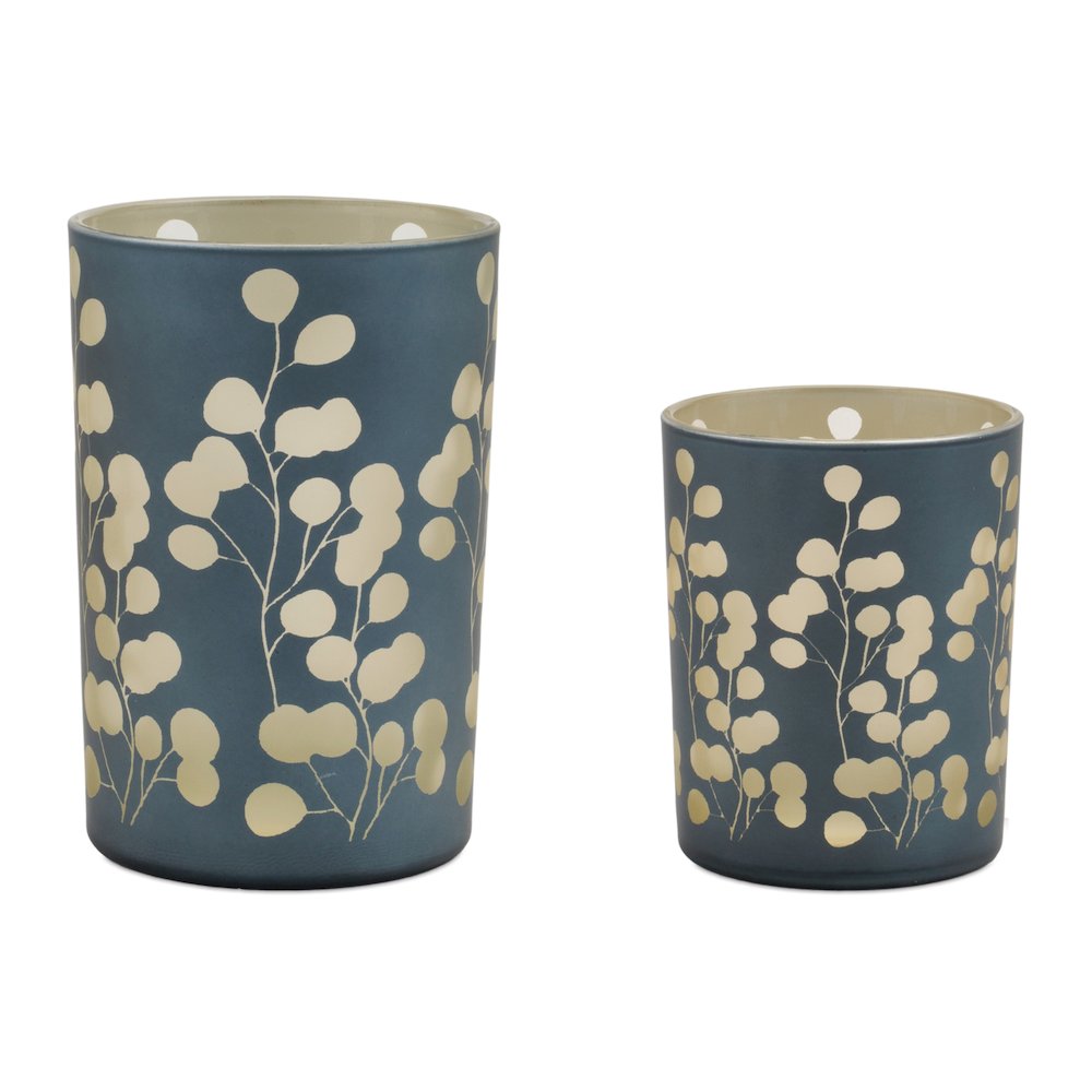 Frosted Foliage Candle Holder (Set of 2). Picture 1