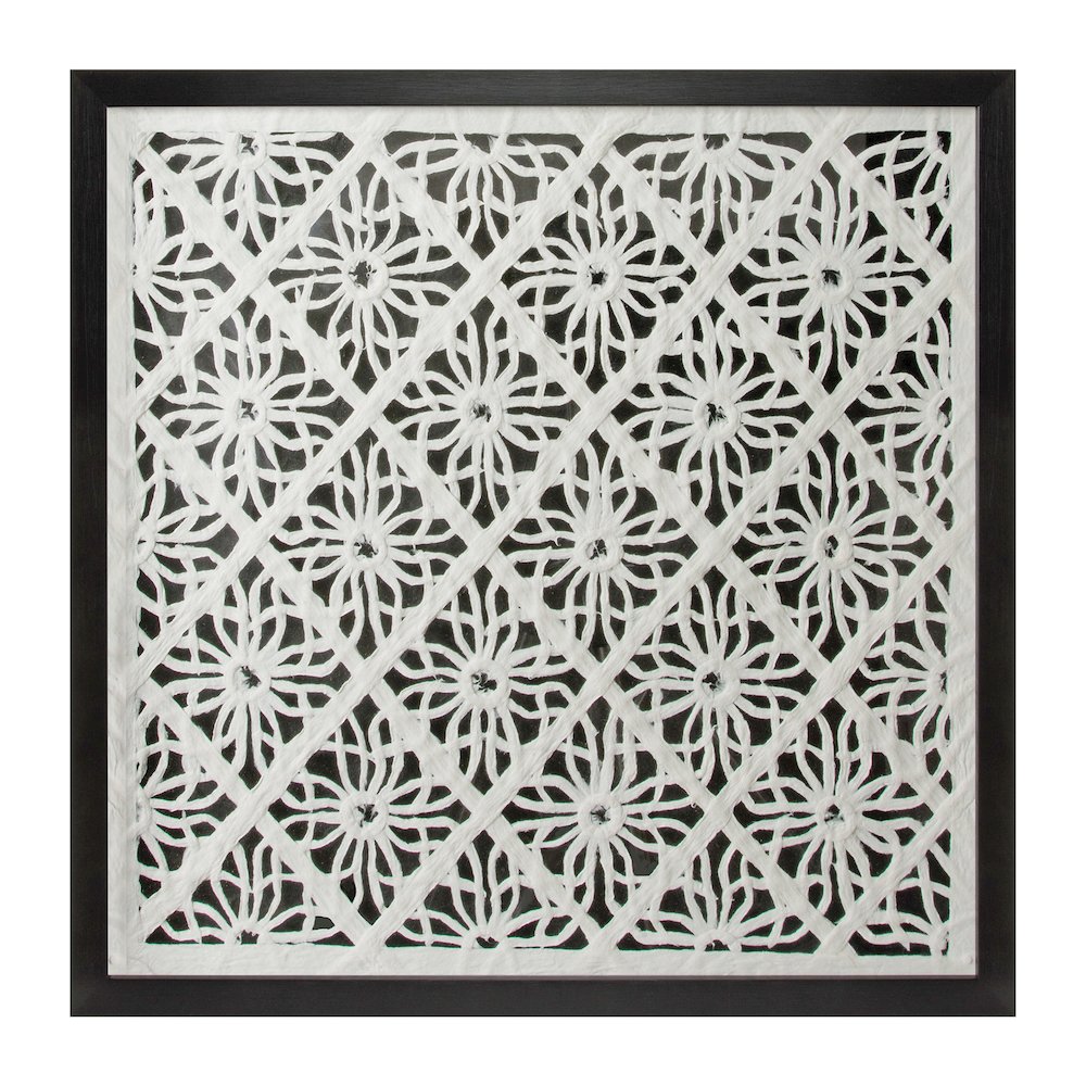 Framed Floral Wall Decor Under Glass 19.5"SQ. Picture 1