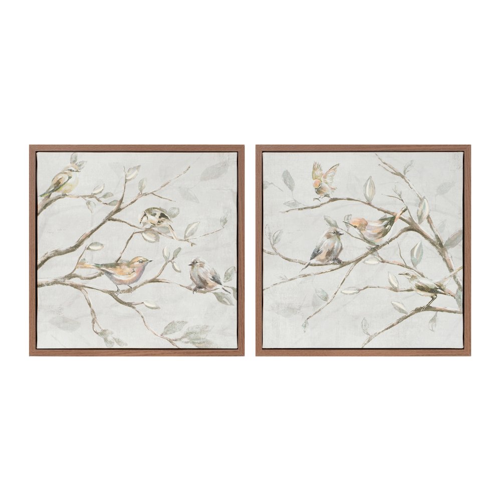 Framed Birds on Branches Canvas Art (Set of 2). Picture 1