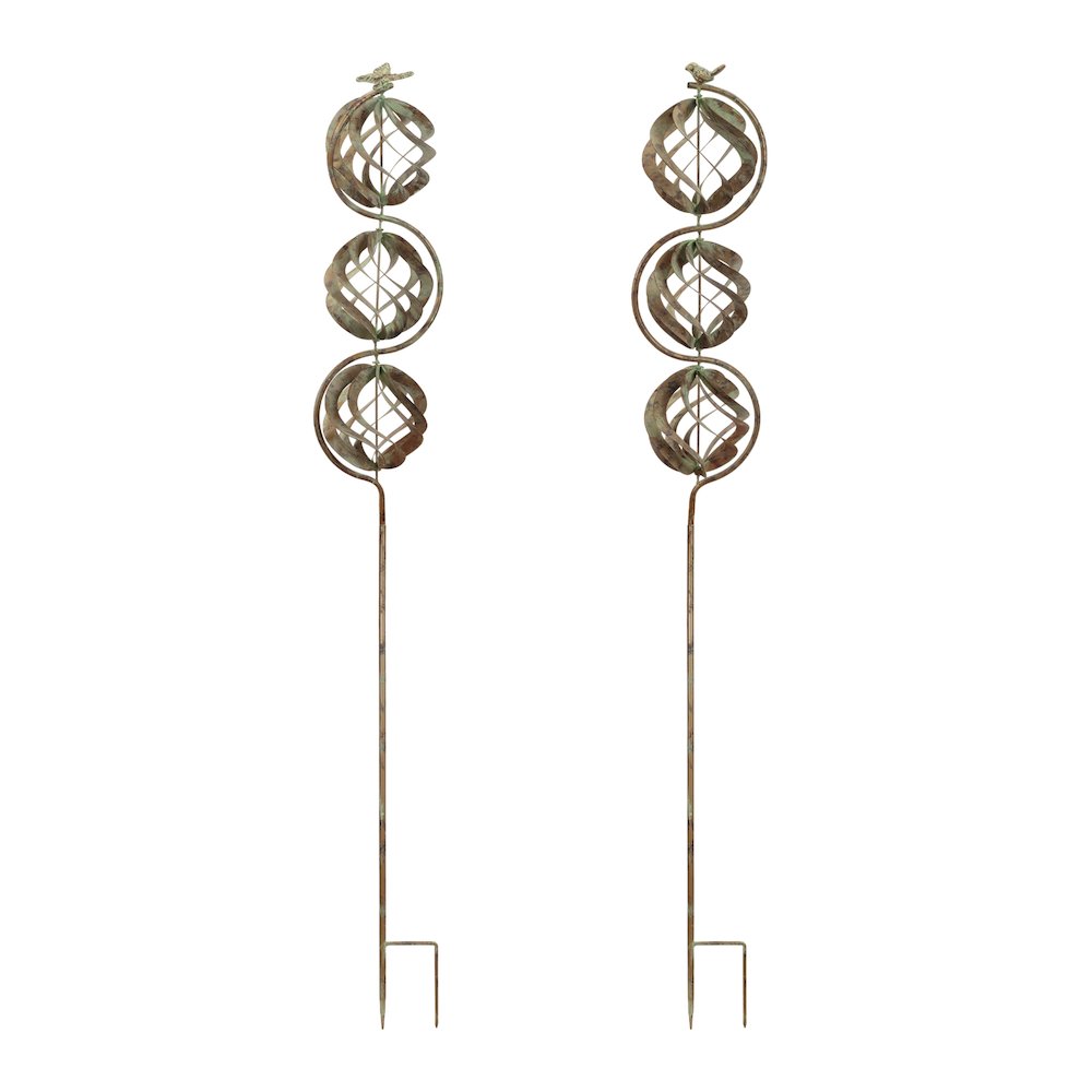 Bird and Butterfly w/Triple Orb Stake (Set of 4). Picture 2