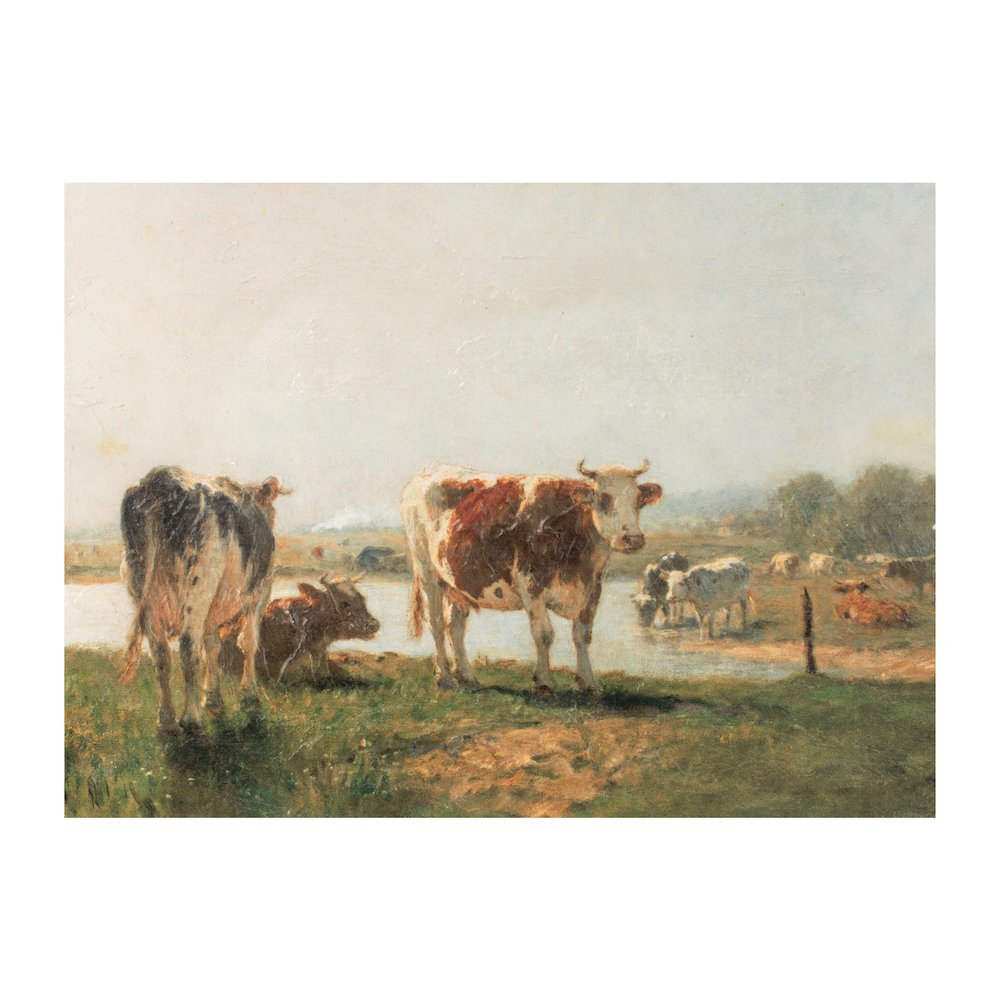 Cattle Landscape Print Wall Art 15.75"L. Picture 1