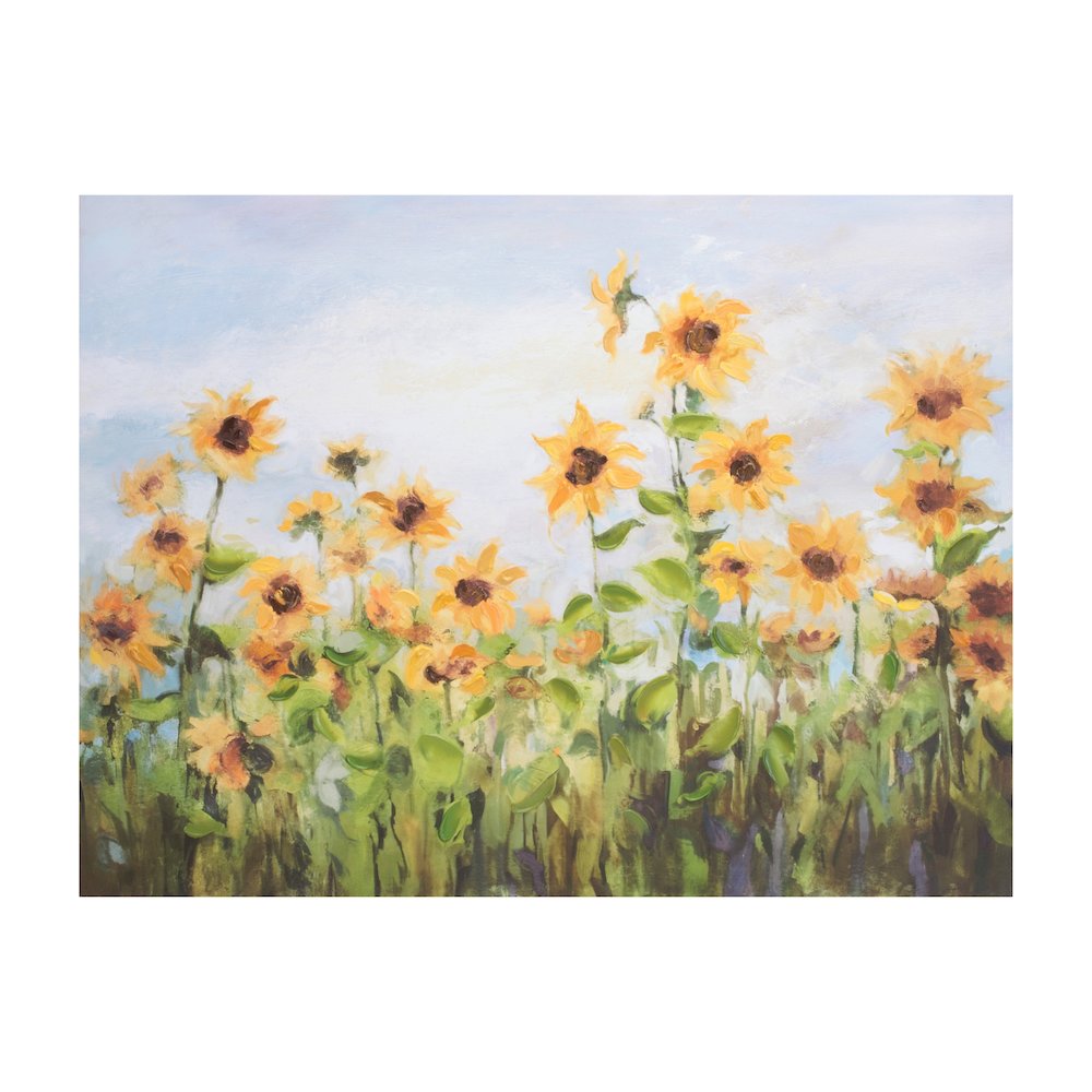Sunflower Field Canvas Wall Art 32"L. Picture 1