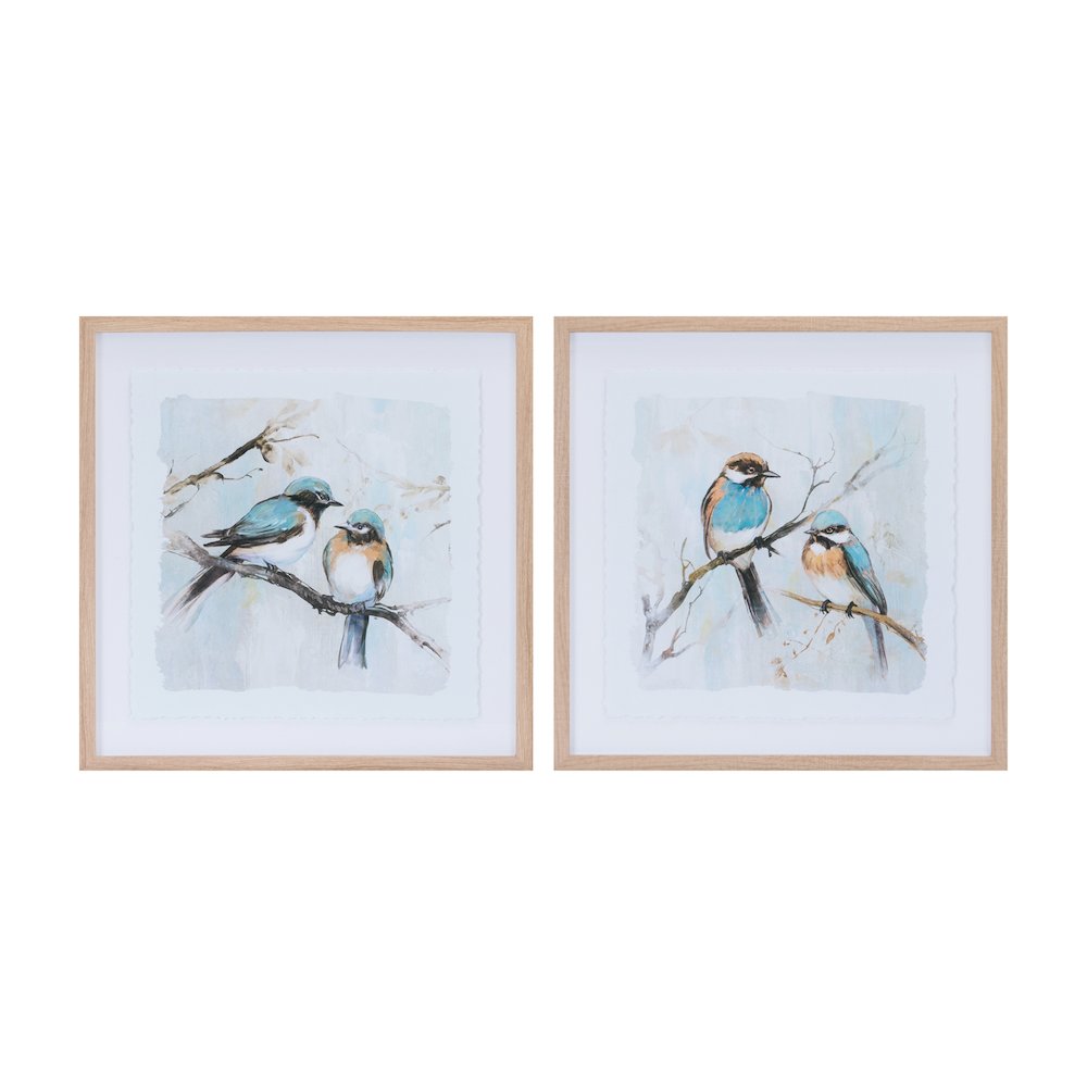 Framed Bird Couple Wall Print (Set of 2). Picture 1