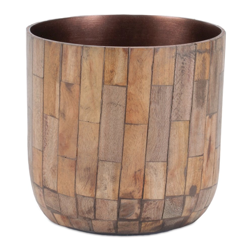 Round Wooden Planter (Set of 2). Picture 2