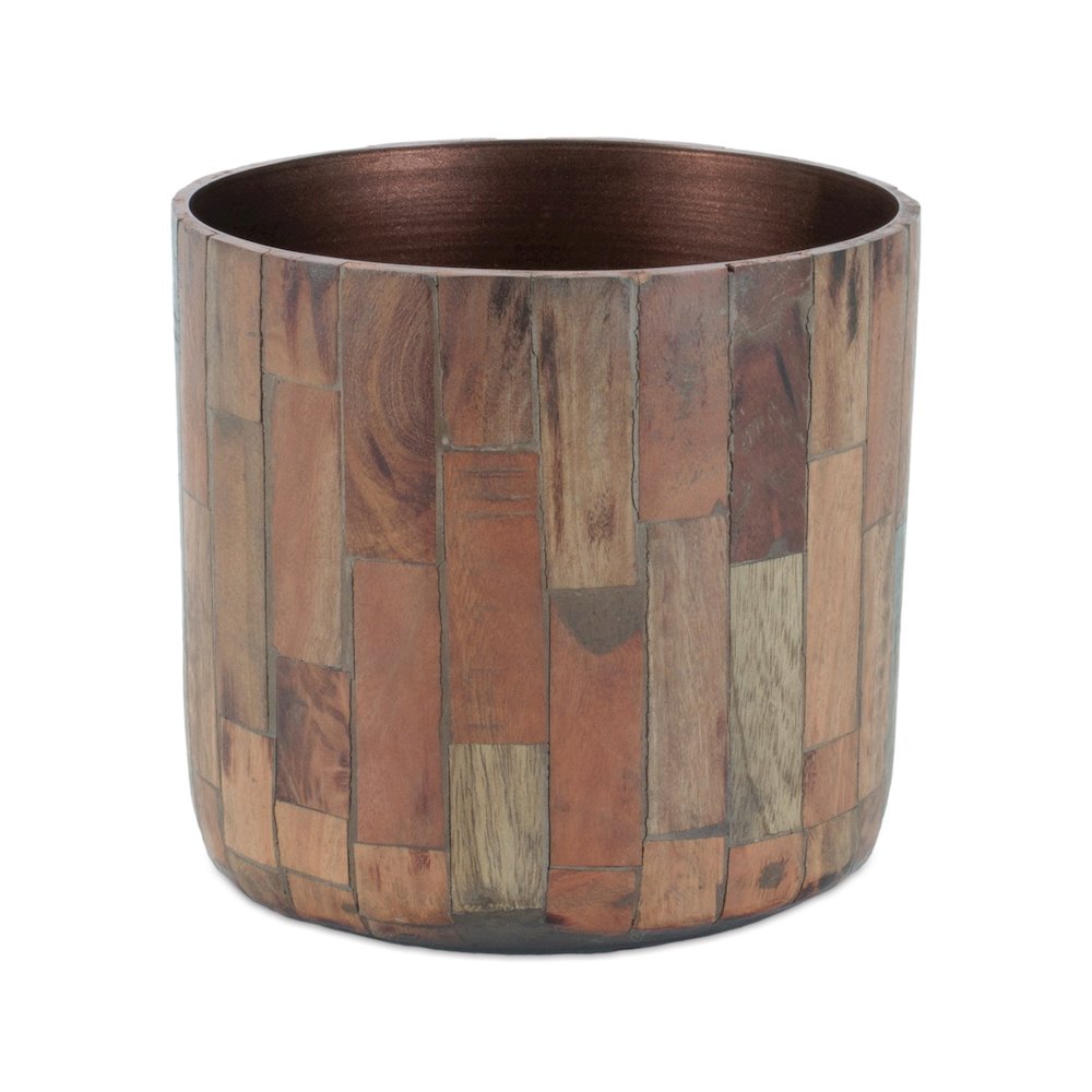 Round Wooden Planter (Set of 2). Picture 3