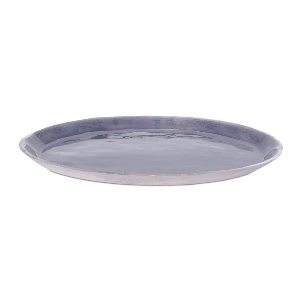 Blue Aluminum Decorative Tray. Picture 1