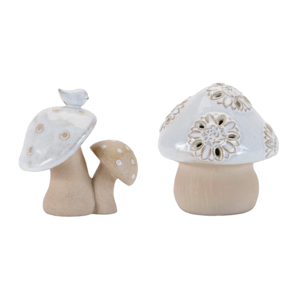 Porcelain Mushroom Decor (Set of 6). Picture 1
