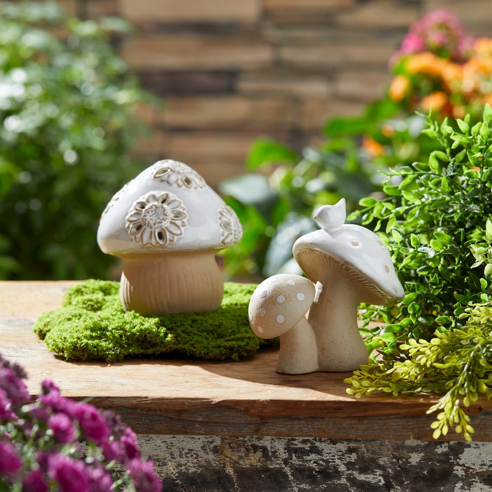 Porcelain Mushroom Decor (Set of 6). Picture 2