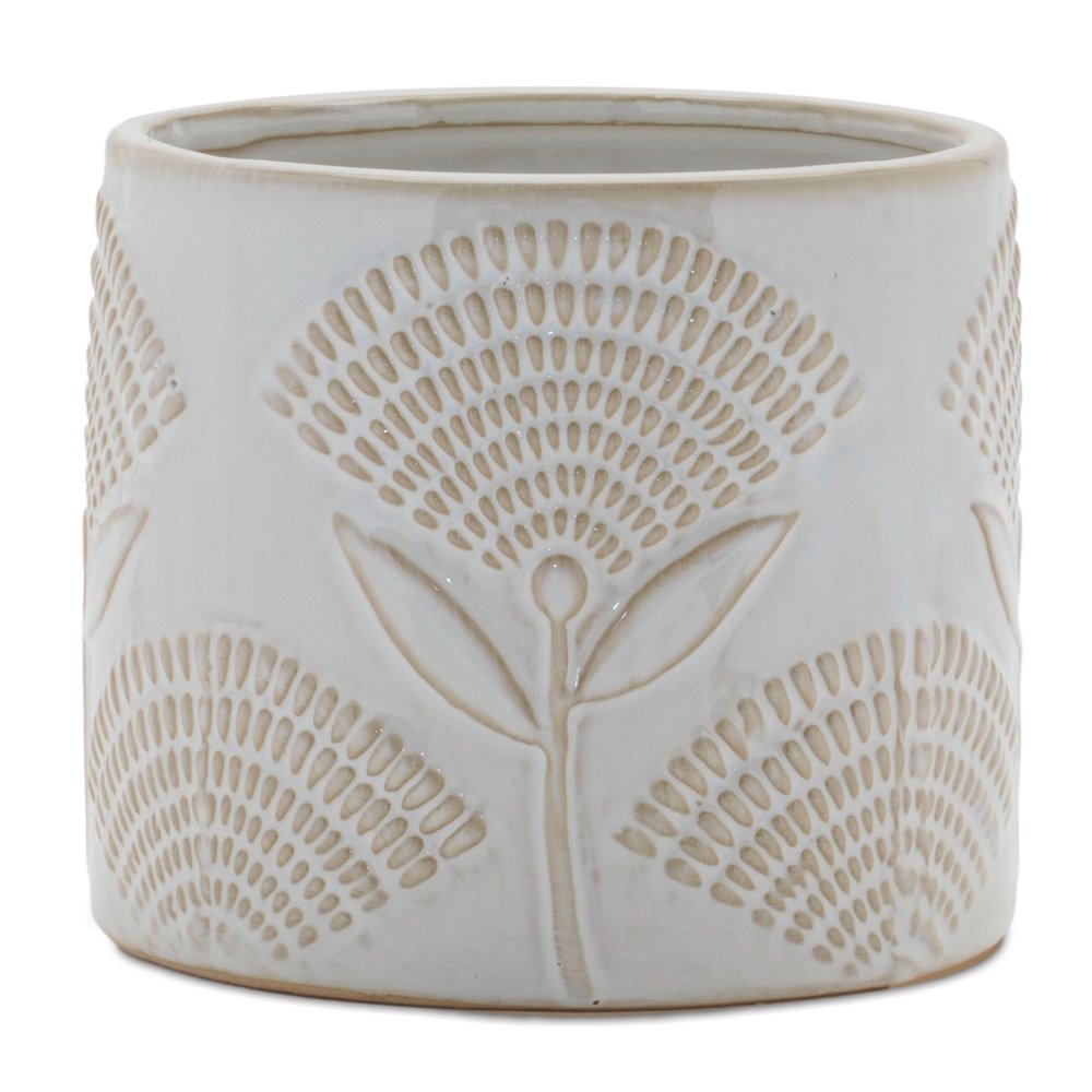 Porcelain Floral Patterned Planter (Set of 2). Picture 3