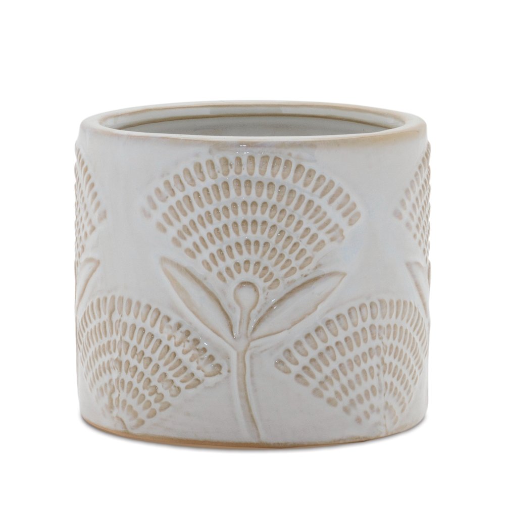 Porcelain Floral Patterned Planter (Set of 2). Picture 4