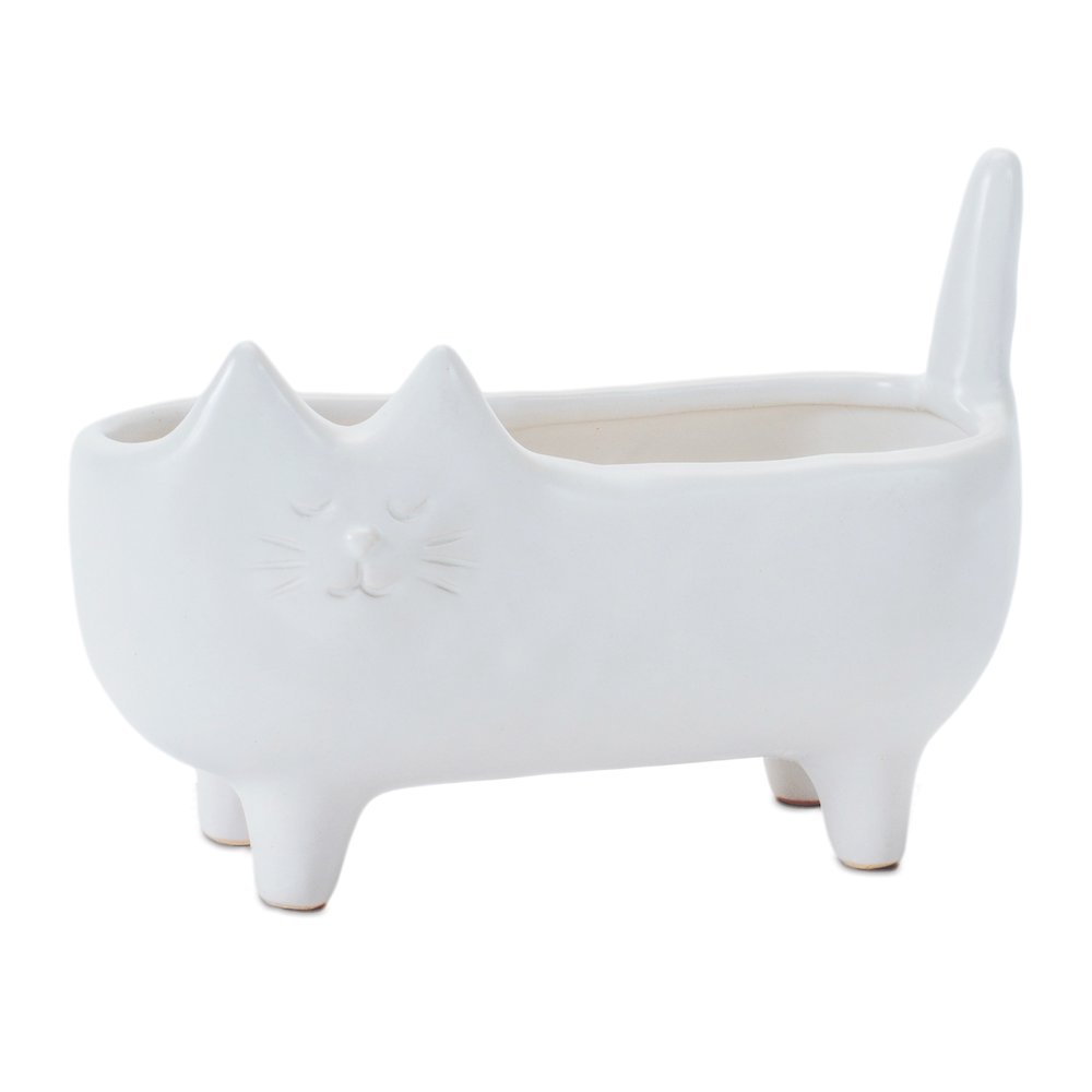 Ceramic Cat Planter (Set of 2). Picture 1