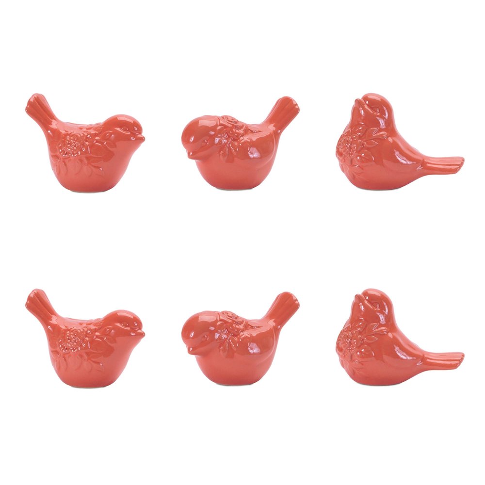 Ceramic Floral Bird Figurine (Set of 6). Picture 7
