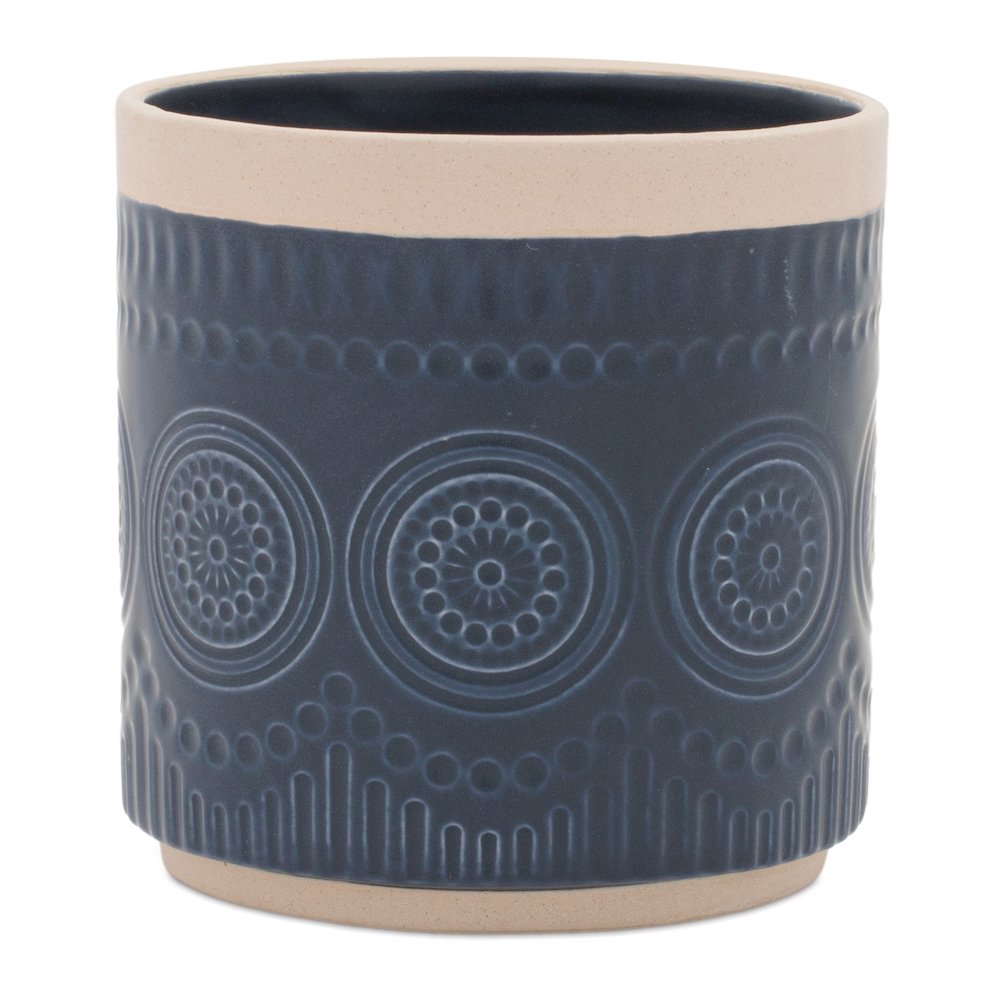 Ceramic Mandala Pattern Planter (Set of 2). Picture 2