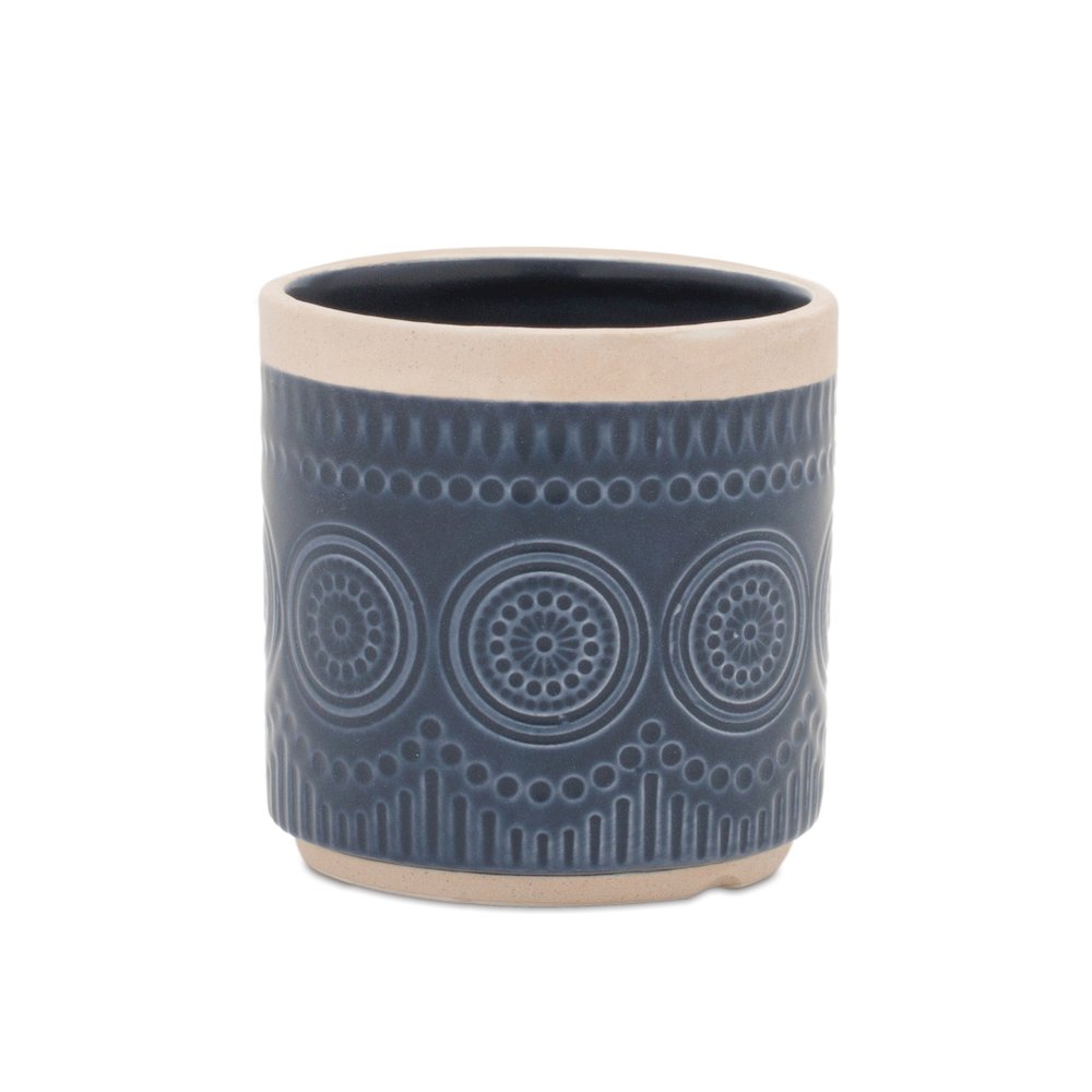 Ceramic Mandala Pattern Planter (Set of 2). Picture 3
