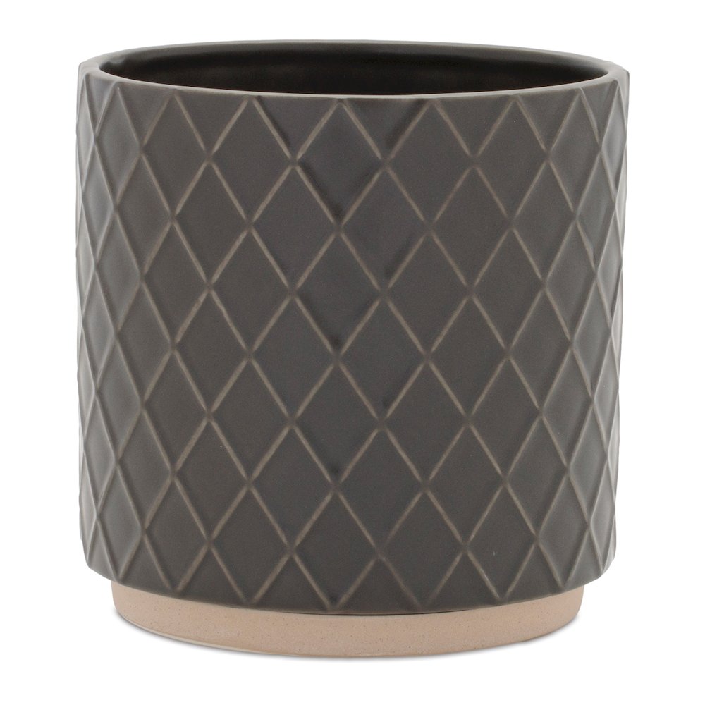 Ceramic Diamond Pattern Planter (Set of 2). Picture 2
