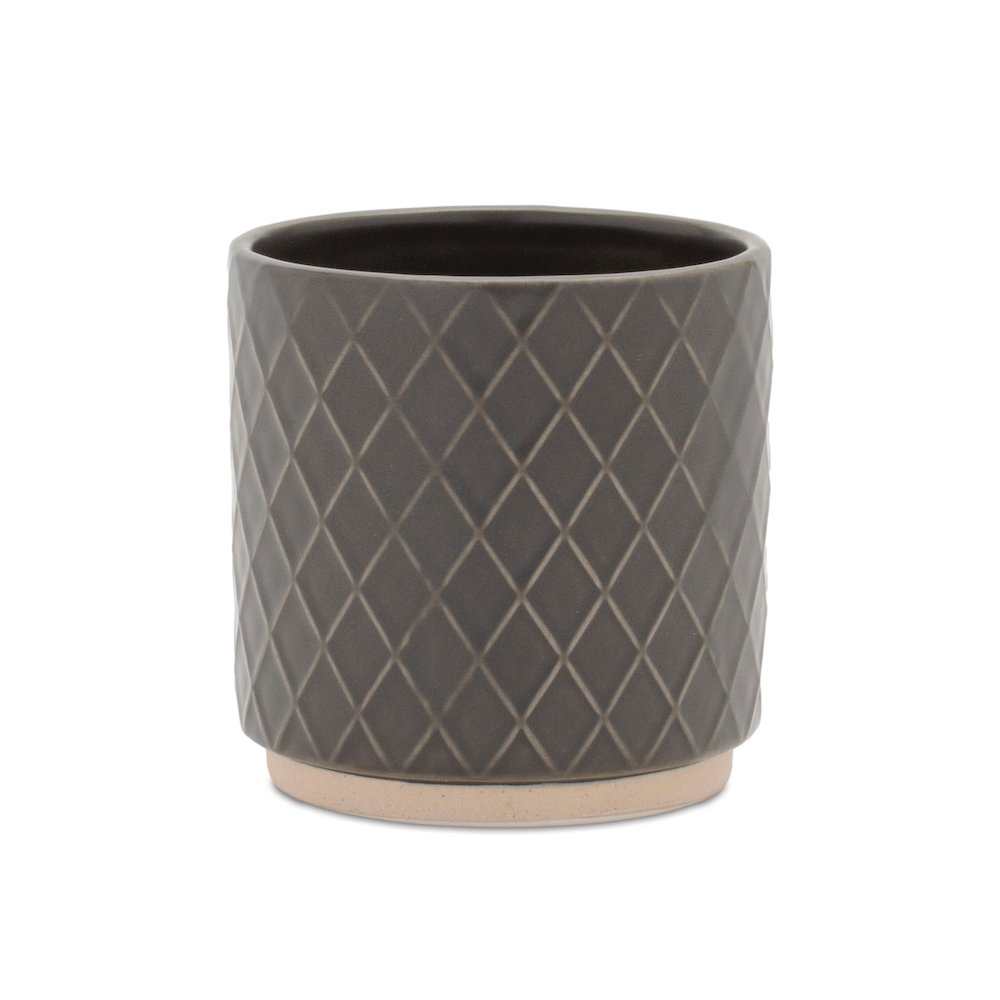 Ceramic Diamond Pattern Planter (Set of 2). Picture 3