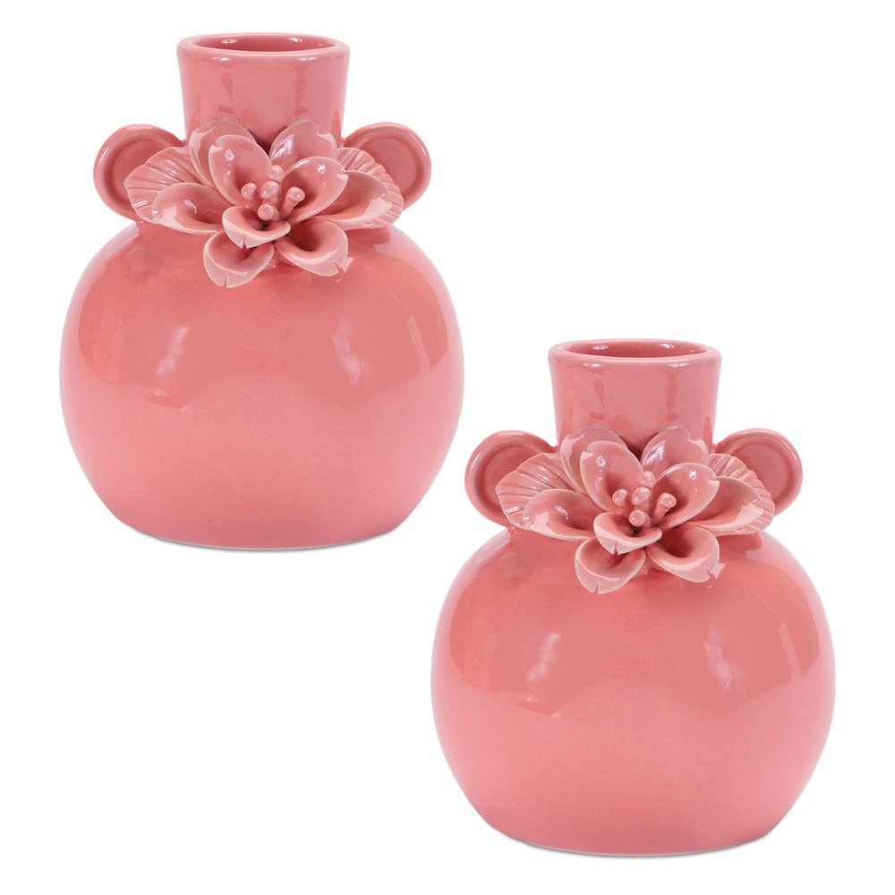 Storeware Bud Vase with Floral Accent (Set of 2). Picture 3