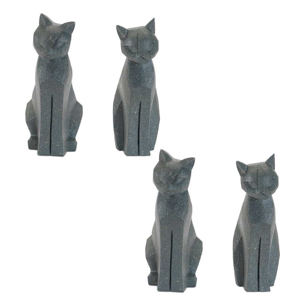 Modern Sitting Cat Statue (Set of 4). Picture 4