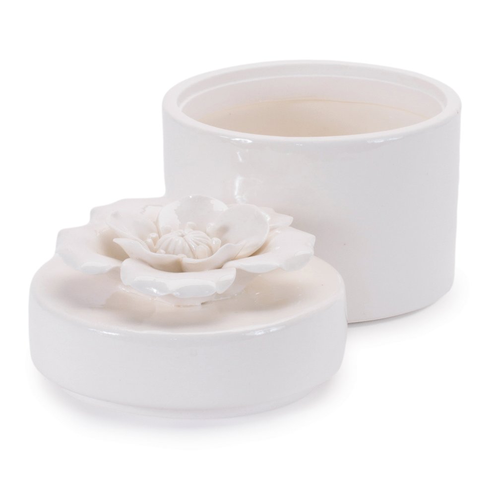 Stoneware Box with Floral Lid Accent (Set of 3). Picture 7