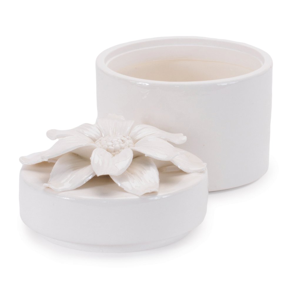 Stoneware Box with Floral Lid Accent (Set of 3). Picture 8