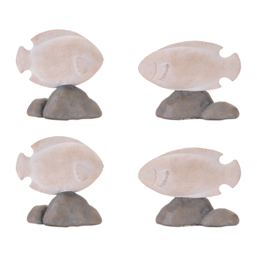 Fish on Rock Decor (Set of 4). Picture 6