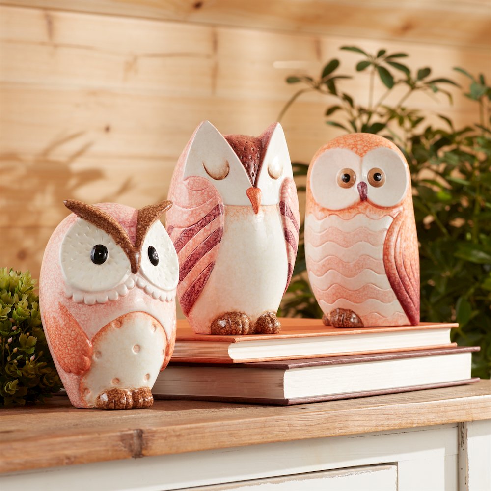 Terra Cotta Owl Decor (Set of 3). Picture 6