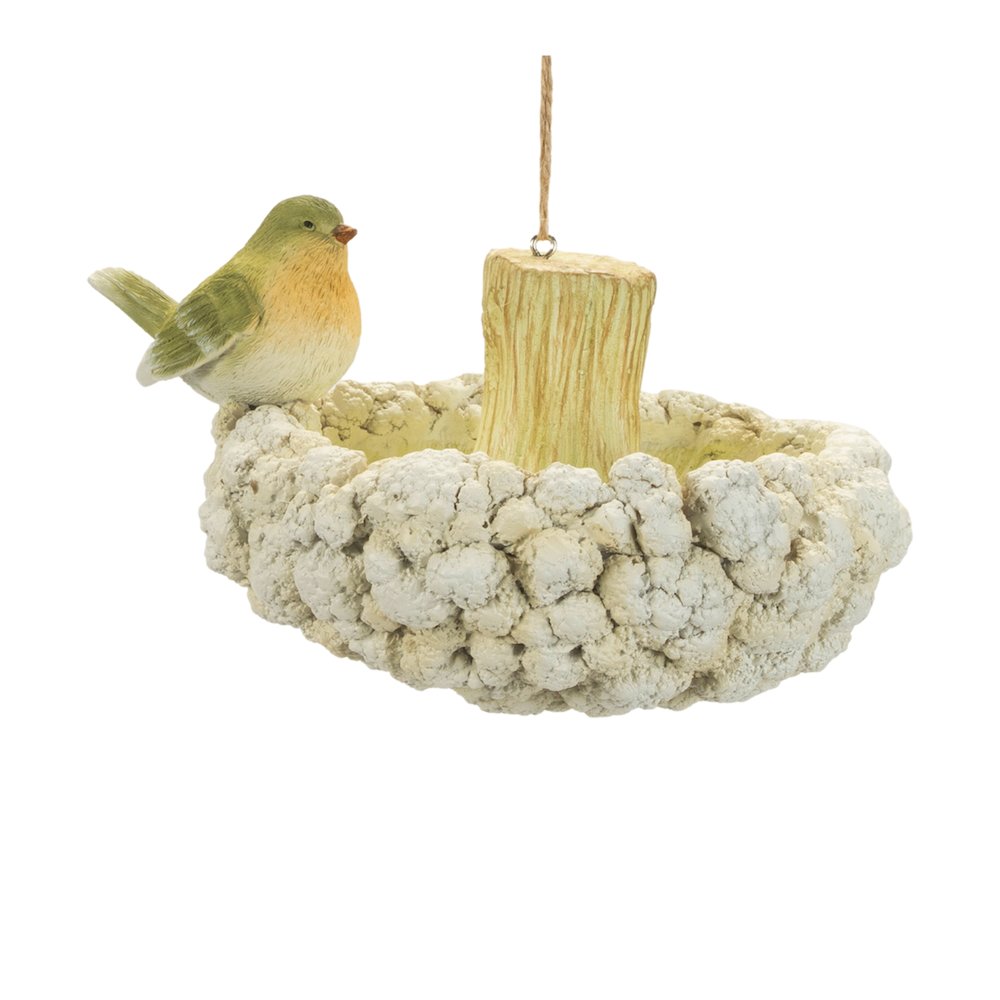 Cauliflower Birdhouse and Hanging Birdbath (Set of 2). Picture 2
