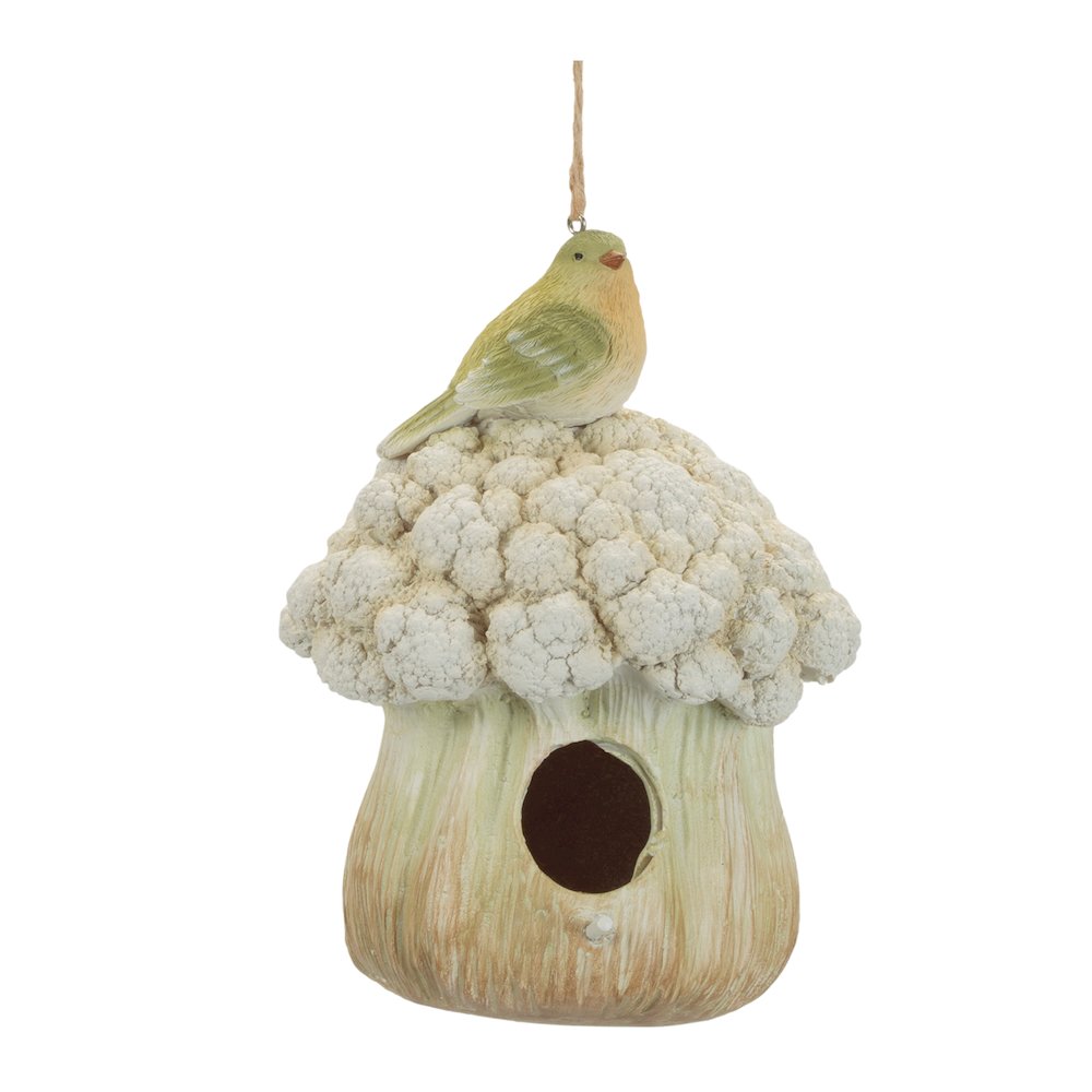 Cauliflower Birdhouse and Hanging Birdbath (Set of 2). Picture 3