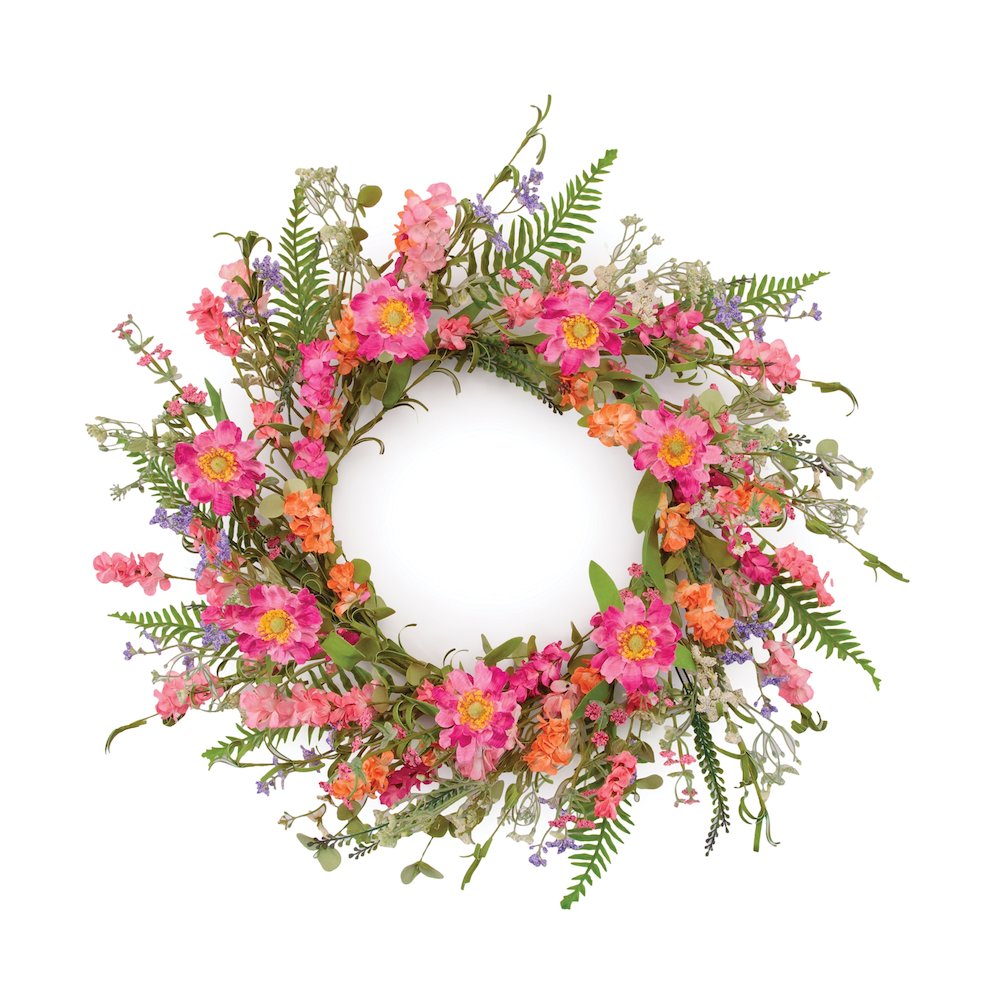 Mixed Floral and Foliage Wreath 20"D. Picture 1