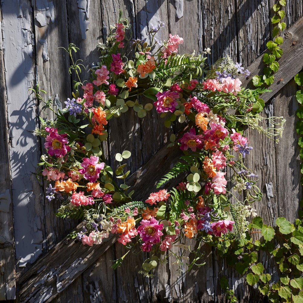 Mixed Floral and Foliage Wreath 20"D. Picture 2