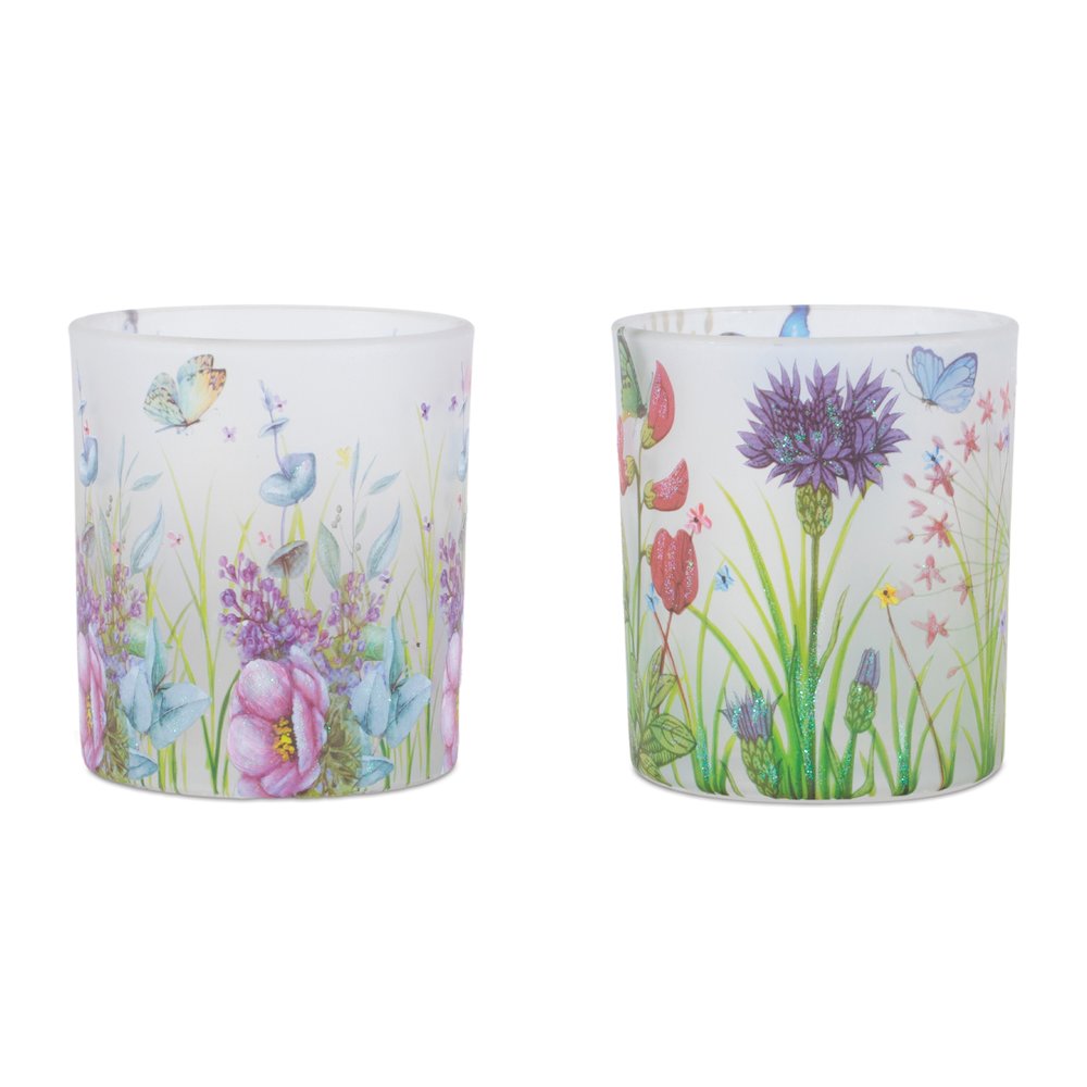 Floral Butterfly Votive Candle Holder (Set of 6). Picture 1