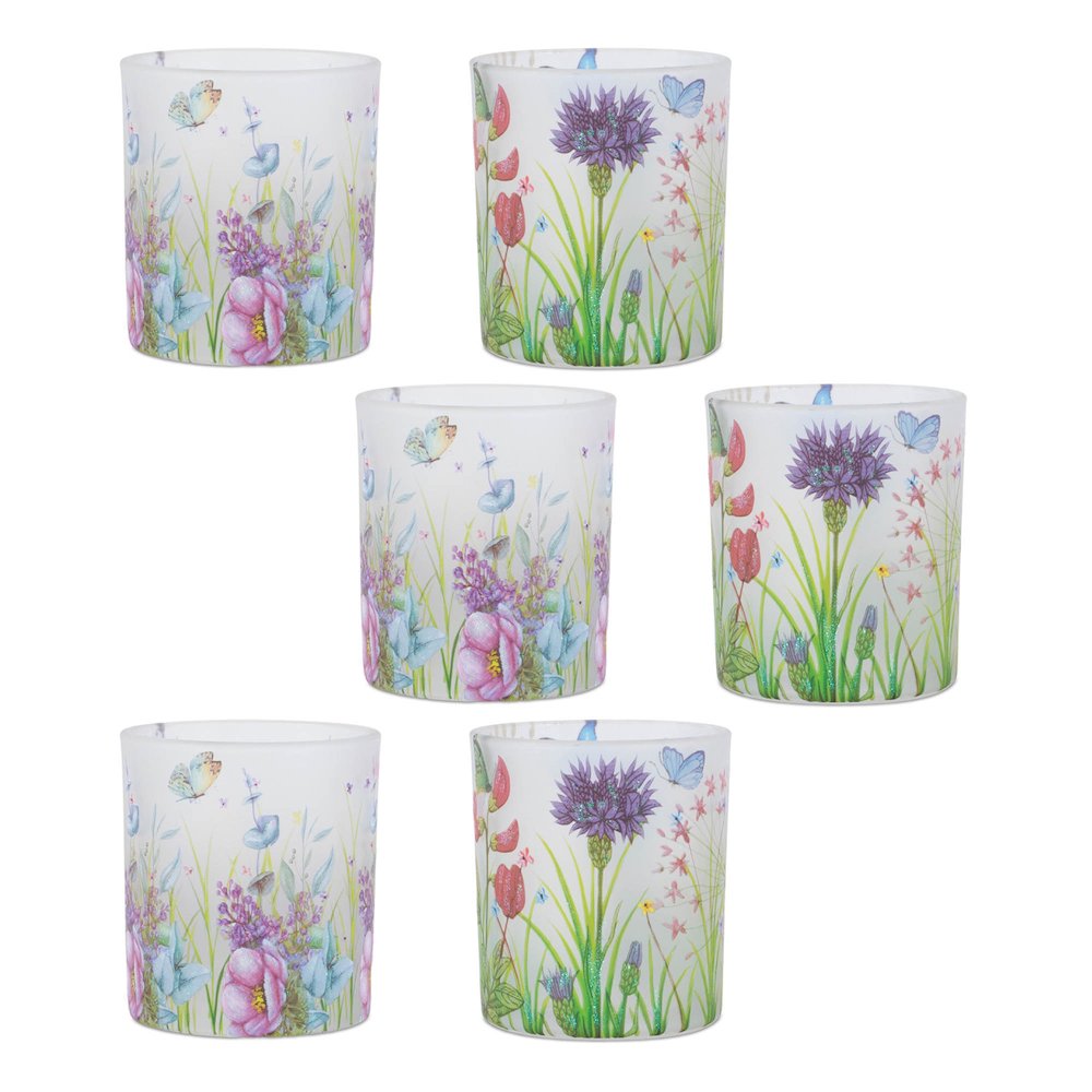 Floral Butterfly Votive Candle Holder (Set of 6). Picture 6