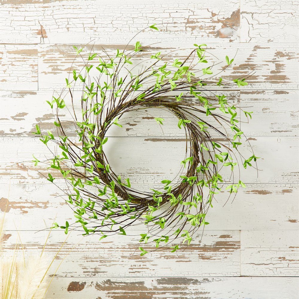 Mini Leaf Twig Wreath 22"D. Picture 2