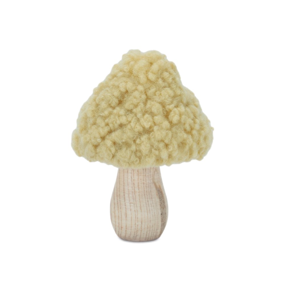 Set of 2 Wood & Fabric Mushroom Figurines. Picture 3