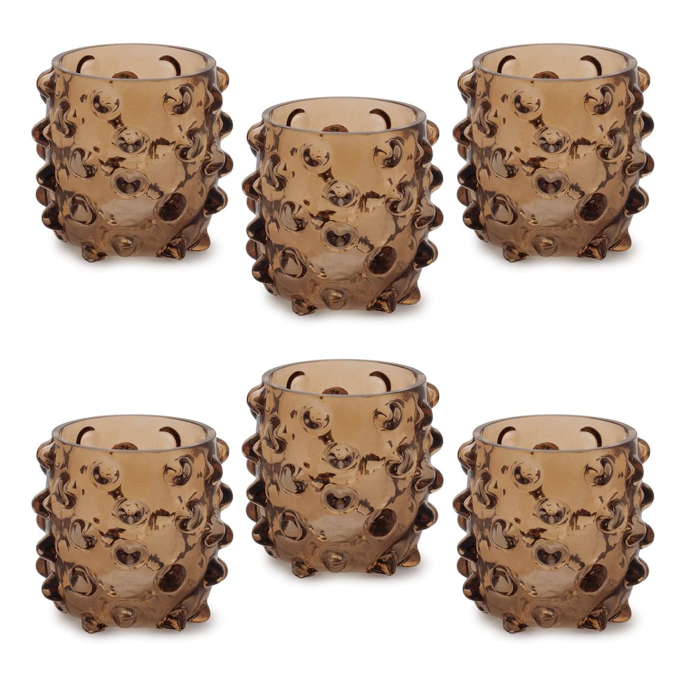 Textured Glass Candle Holder (Set of 6). Picture 2