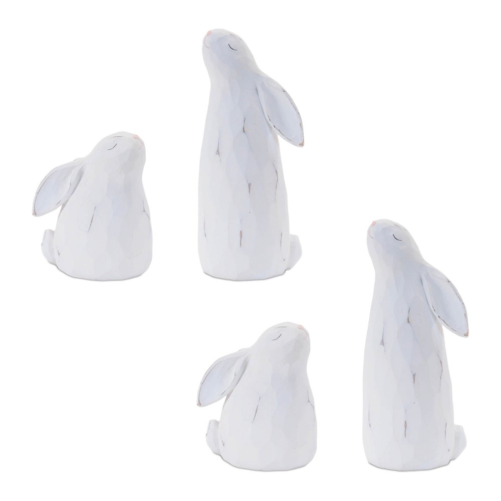 Carved Bunny Figurine (Set of 4). Picture 4