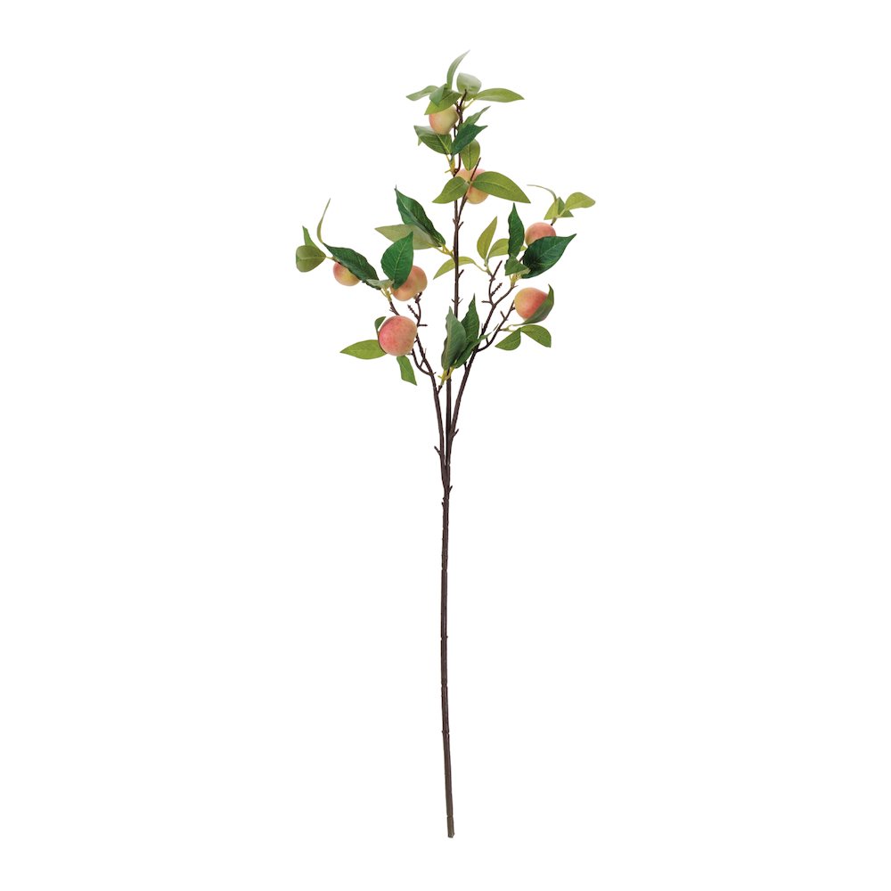 Peach Fruit Foliage Branch (Set of 6). Picture 2