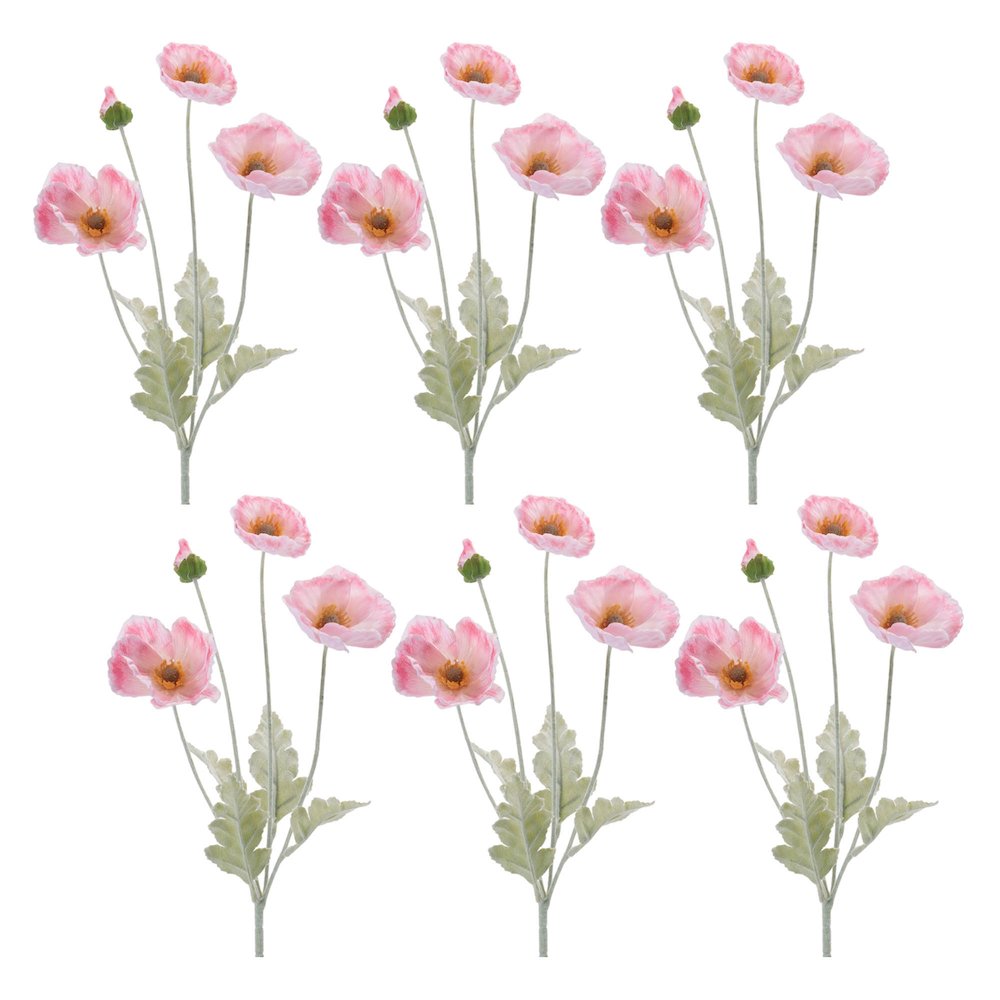Poppy Floral Spray (Set of 6). Picture 3