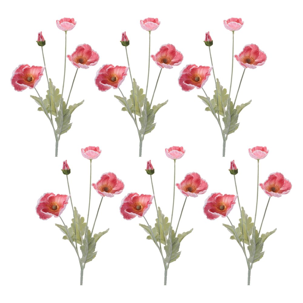 Poppy Floral Spray (Set of 6). Picture 5