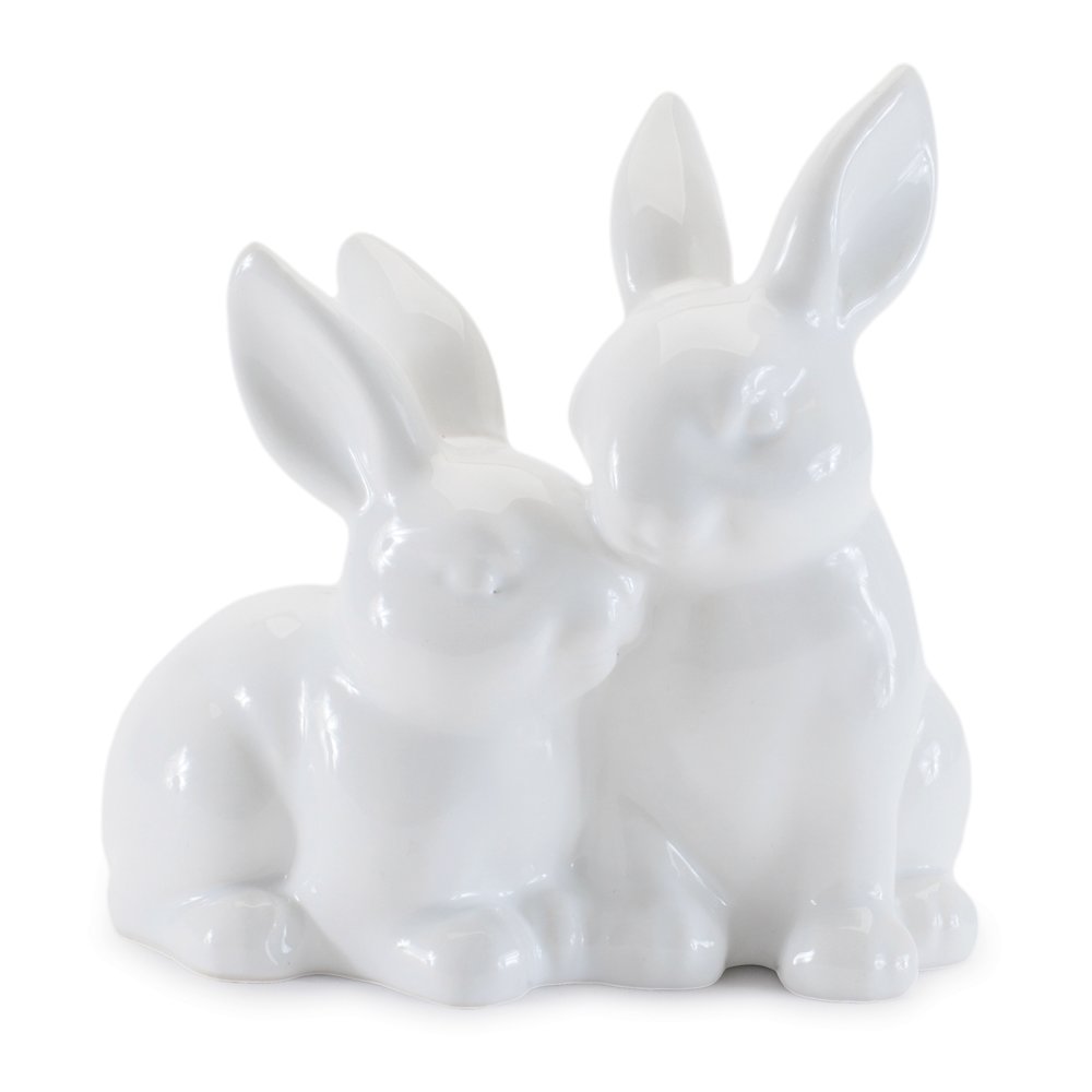 Ceramic Mini Garden Bunny Couple (Set of 4). Picture 1